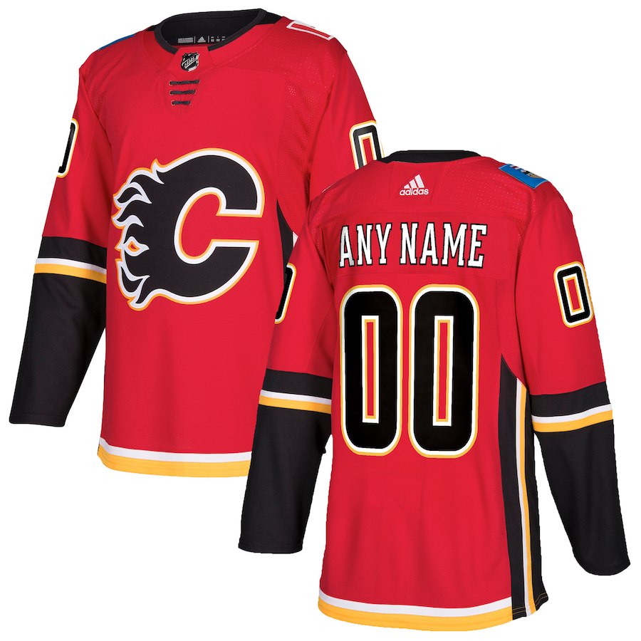 Men NHL adidas Calgary Flames Red Authentic Custom Jersey->customized nhl jersey->Custom Jersey
